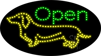 Dog Logo Open Animated LED Sign