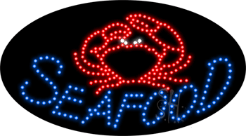 Seafood Crab Logo Animated LED Sign
