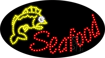 Seafood Fish Logo Animated LED Sign