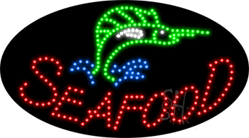 Seafood with Logo Animated LED Sign