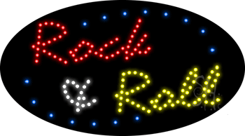 Rock and Roll Animated LED Sign