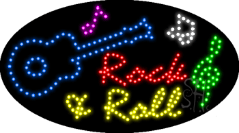 Rock and Roll Animated LED Sign