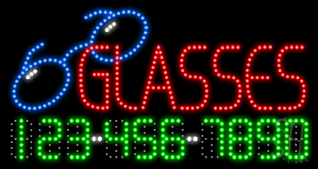 Glasses with Phone Number Animated LED Sign