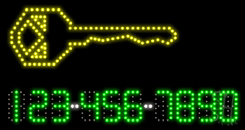 Keys with Phone Number Animated LED Sign