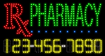 Pharmacy with Phone Number Animated LED Sign