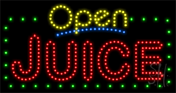 Green Border Open Juice Animated LED Sign