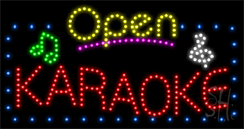 Karaoke Open with Border Animated LED Sign