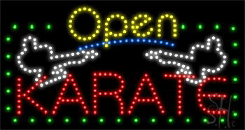 Green Border Open Karate Animated LED Sign