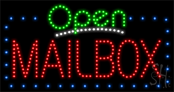 Mailbox Open with Border Animated LED Sign