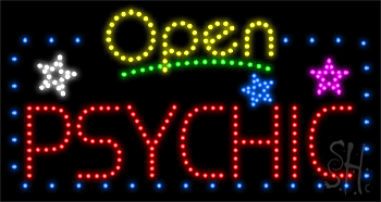 Psychic Open with Border Animated LED Sign