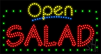 Green Border Open Salad Animated LED Sign