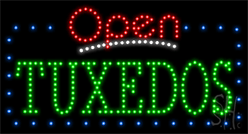 Tuxedos Open with Border Animated LED Sign
