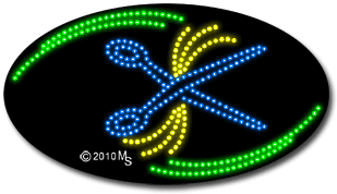 Large LED Scissors Animated Sign