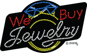 We Buy Jewelry w/ Ring Animated LED Sign