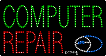 Computer Repair w/ Mouse Animated LED Sign