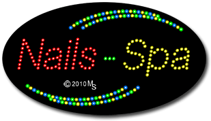 Nails Spa Animated LED Sign