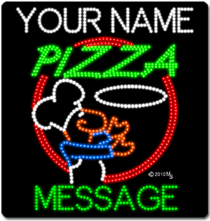 Large LED Pizza chef Custom Animated Sign