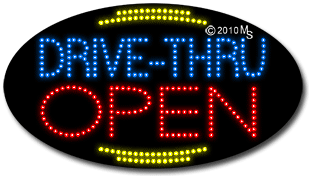 Drive Thru Open Animated LED Sign