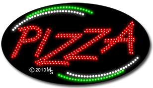 Red Pizza Animated LED Sign