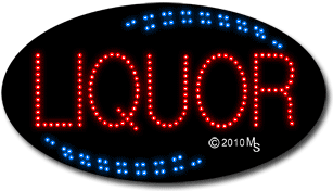 Red Liquor Animated LED Sign