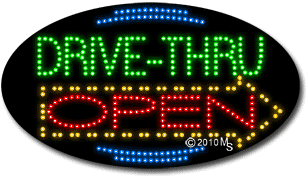 Drive Thru Open Arrow Animated LED Sign