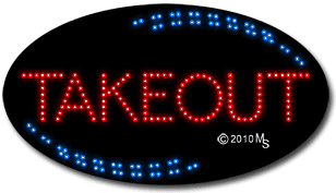 Red Takeout Animated LED Sign