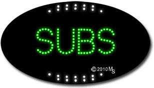 SUBS with sub Art Animated LED Sign