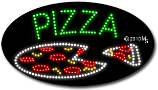 Pizza with Pizza slices Animated LED Sign