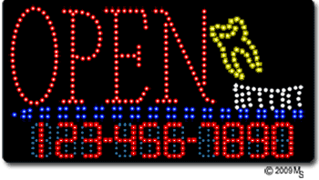 Dentist-Open-Phone Number Changeable Animated LED Sign