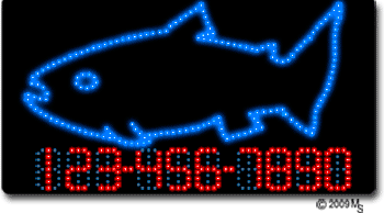 Fish-Tail-Open-Phone Number Changeable Animated LED Sign