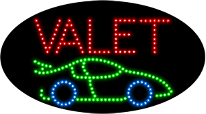 Valet with Car Logo Animated LED Sign