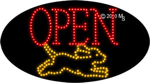 Open Puppy Animated LED Sign