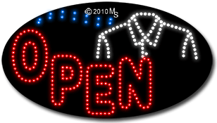 Open Dry Cleaners Animated LED Sign