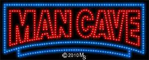 Red and Blue Man Cave Animated LED Sign