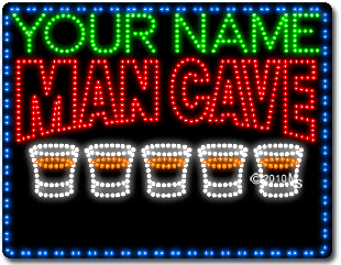 Mancave Custom Shot Glasses Animated LED Sign
