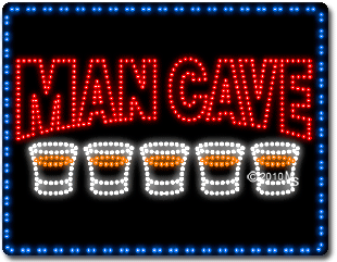 Mancave Shot Glasses Animated LED Sign