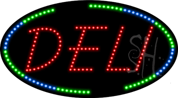 Oval Border Deli Animated LED Sign