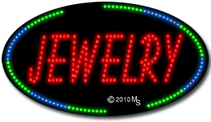 Oval Border Jewelry Animated LED Sign