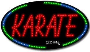 Oval Border Karate Animated LED Sign