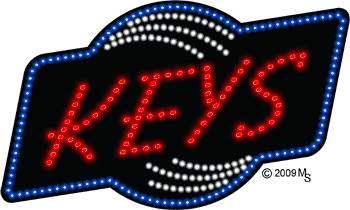 Blue Border Keys Animated LED Sign