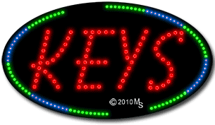 Oval Border Keys Animated LED Sign