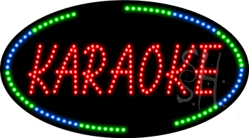 Oval Border Karaoke Animated LED Sign