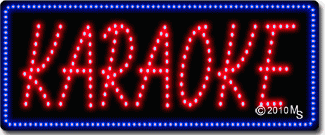 Blue Border Karaoke Animated LED Sign