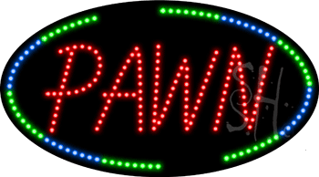 Oval Border Pawn Animated LED Sign