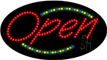 Red and Blue Open Animated LED Sign