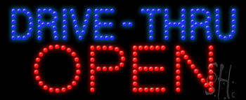 Red and Blue Drive-Thru Open Animated LED Sign