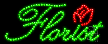 Green Florist Animated LED Sign