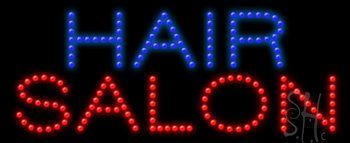 Red and Blue Hair Salon Animated LED Sign