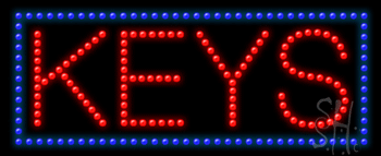 Red and Blue Keys Animated LED Sign
