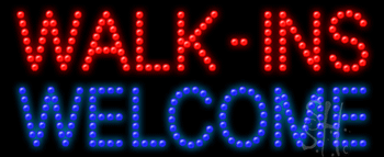 Red and Blue Walk-ins Welcome Animated LED Sign